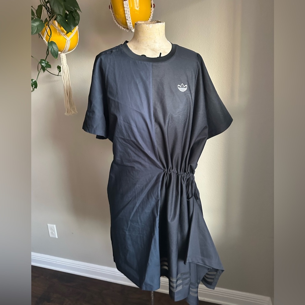 Adidas Black & Navy Colorblock T-Shirt Dress with Logo